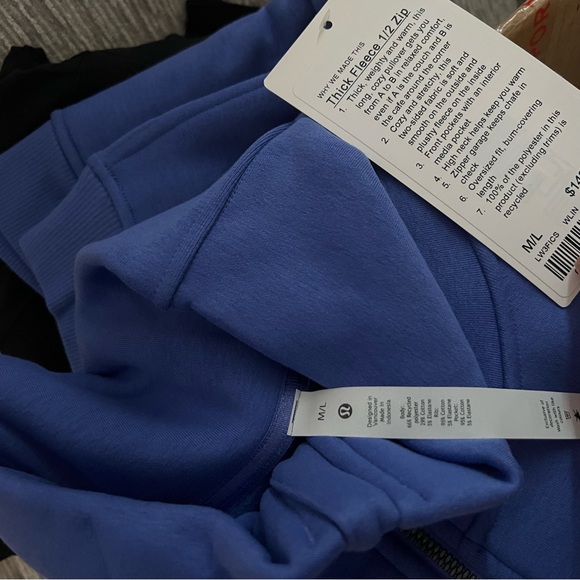 Lululemon Thick Fleece Half-Zip M/L Wild Indigo - Picture 5 of 6